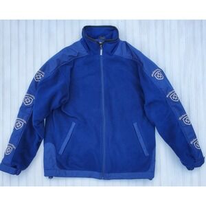Wellensteyn Mens Large Fleece Jacket Blue With White Logo Embroidered‎